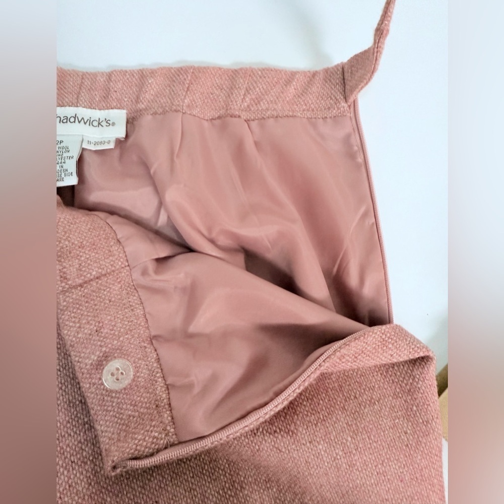 Vintage Chadwick’s pink wool blend tweed lined classic preppy pants career 2 EUC - Picture 10 of 11